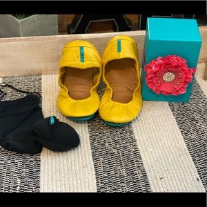 Yellow size 7 Tieks. Still have box and all paperwork